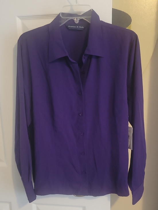 Preston & York Tops - Preston & York Sz16 Purple Long-Sleeve Button-Down Shirt New with Tag